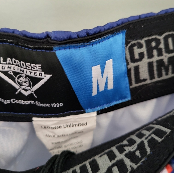 Lacrosse Unlimited Mens USA Number 1 Lacrosse Shorts Medium Patriotic‎ 4th July - Picture 5 of 9